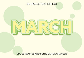 Editable March Text Effect