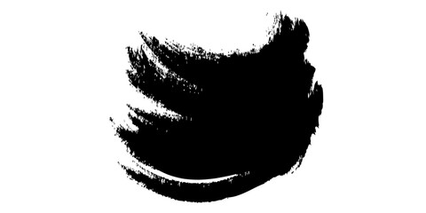 black brush strokes on a white background creating an abstract and textured visual element Minimal Art for Design.