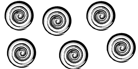  black and white illustration of a spiral design  arranged on a white background in a pattern formation design