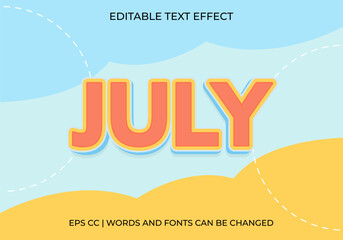 Editable July Text Effect