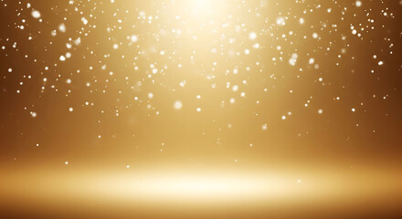 Fototapeta premium Warm Golden New Year Celebration Background with Bokeh Light Effects