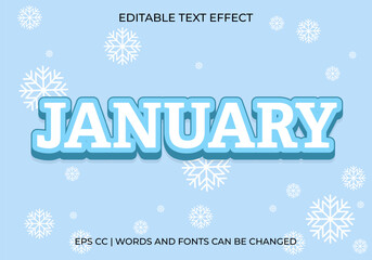 Editable January Text Effect