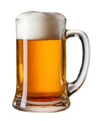 beer mug with foam isolated on white background