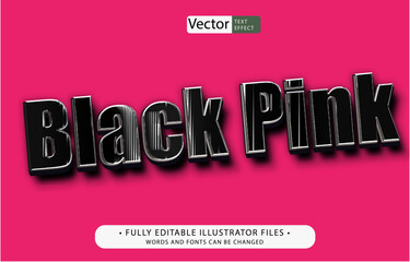 black pink text effect editable illustrator file