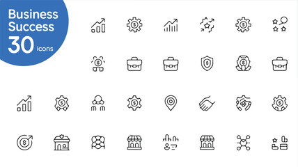 A Professional Collection of 30 Business Success Icons for Digital and Print Use