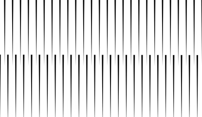 Vertical line pattern. From thin line to thick. Straight lines monochrome pattern geometric texture. Black streak. Faded dynamic backdrop. Vector illustration