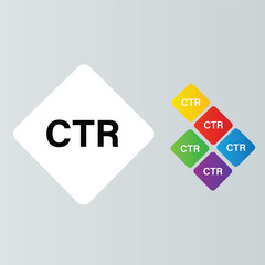 Clickthrough rate ctr concept with colorful diamond shapes for marketing analytics