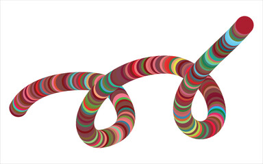 Naklejka premium Abstract Multicolored Wire Formed in Spiral Shape on White Backdrop Decorative and Playful Design Element for Creative Projects