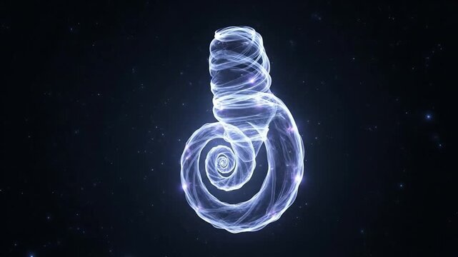 Abstract cochlea outline rotation for medical animation and science visuals gently