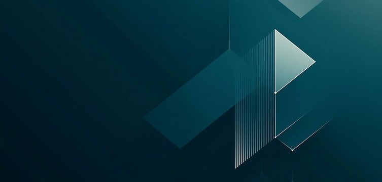Modern geometric shapes with teal gradient color create a clean and professional background design