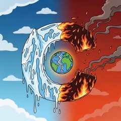Global Warming - A Visual Representation of Climate Change Impact.