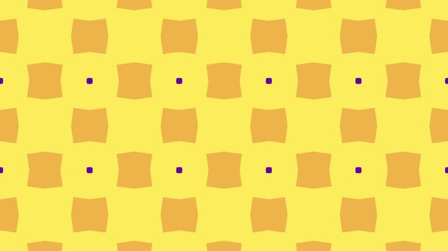 Bright yellow geometric pattern with rounded square shapes and subtle symmetrical details.