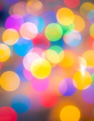 Soft focus abstract of illuminated circular colorful lights