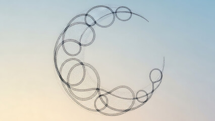 Abstract dotted circles flow in a mesmerizing dance, radiating artistic expression and imagination