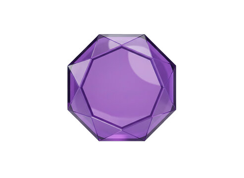 Polished Purple Amethyst Gemstone With Faceted Edges Floating In Black Void With Soft Reflections Indicating Smooth Surface And Clean Glossy Finish Isolated On Black Background