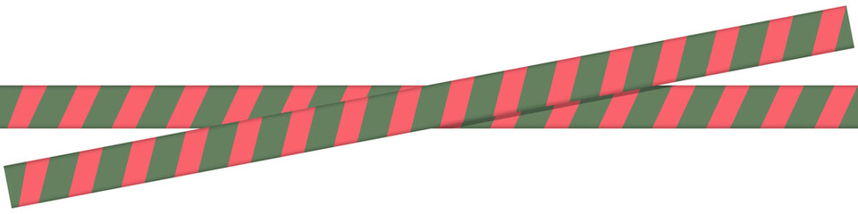 Festive Christmas Striped Ribbon Banner &ndash; Holiday Decorative Element for Greeting Cards and Social Media Posts, Isolated on Transparent Background