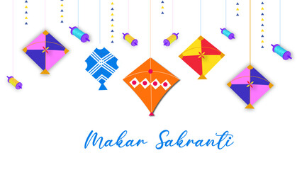 Makar Sankranti Festival Indian Kite Flying Banner Design | Pongal Uttarayan Lohri Happy Wishes Template