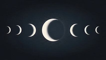 Ethereal moon phases illustration offers spiritual and cosmic design inspiration now