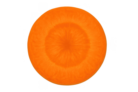 Fresh carrot cross section showing inner texture and orange color isolated on transparent background