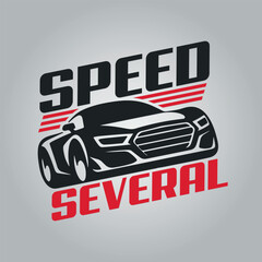 Modern Sports Car Speed T- shirt Design Template
