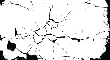 Cracks on the concrete wall. Broken and grated urban street wall construction