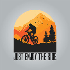 Mountain Biking Adventure Silhouette at Sunset