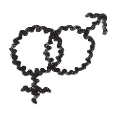 Hand drawn heterosexual gender identity sign Symbol used to represent sex and gender