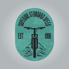 Vintage Mountain Bike Emblem for Outdoor Adventure