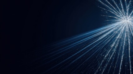 Fototapeta premium A mesmerizing display of radiant energy explodes across a deep indigo expanse. ..Created with Generative AI, not depicting real subjects.