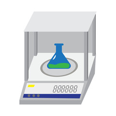 Laboratory Digital Scale with Erlenmeyer Flask
