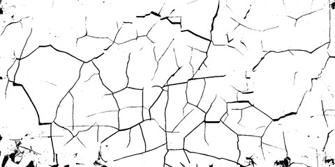 Black and white texture of cracks, stains and old surface. Grunge black and white vintage. Abstract texture for design. Black and white Grunge Texture with cracks. 