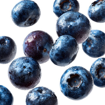 blueberries on white background