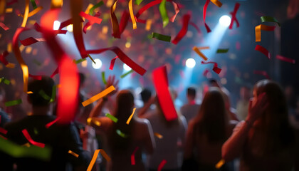 Confetti Explosion at Night Party