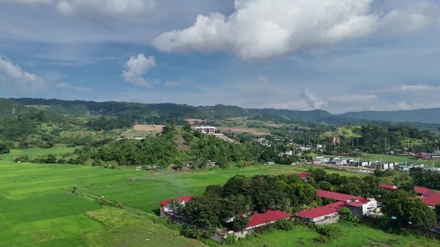 4k Drone Video of Pililla Wind Mill and Lake in the Philippines