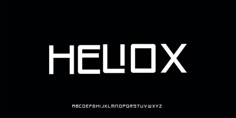 Futuristic style alphabet letter display vector illustration with bold, precise design and strong geometric characters.