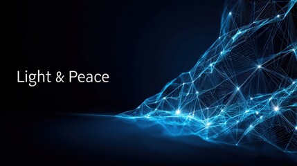 A mesmerizing display of intertwined light and peace creates a sense of serenity. Highlighting a futuristic, connected world. ..Created with Generative AI, not depicting real subjects.