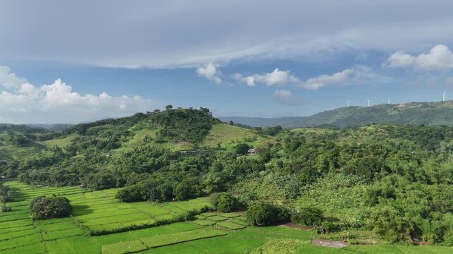 4k Drone Video of Pililla Wind Mill and Lake in the Philippines