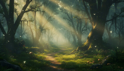 forest in the morning