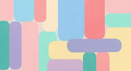 Abstract background with a pattern of colorful rounded rectangles.