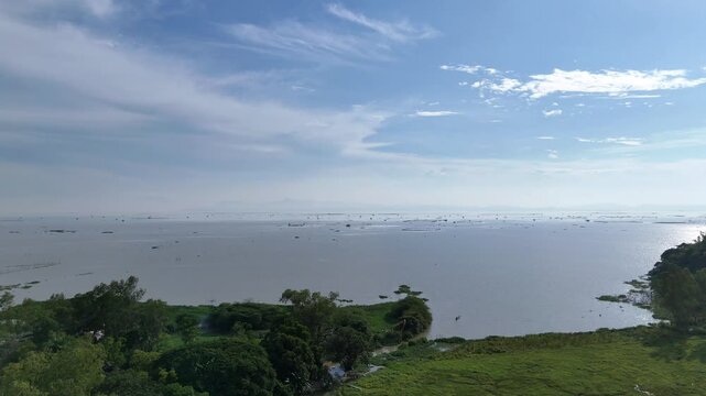 4k Drone Video of Pililla Wind Mill and Lake in the Philippines
