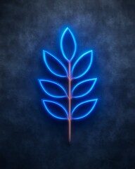 Gradient halo around simple leaf icon, wellness, natural radiant energy