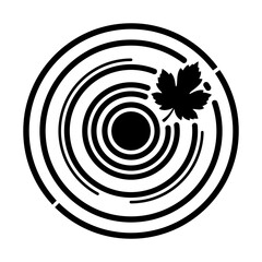 World Wetlands Water Waves Abstract ripple effect with leaf icon design in vector