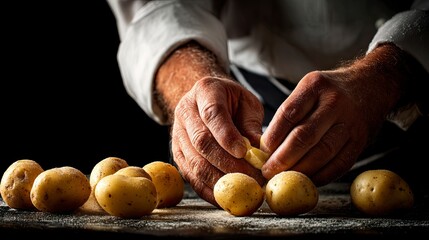 Chef's hands expertly preparing fresh potato gnocchi in a traditional kitchen setting, promising authentic taste and quality dining experience