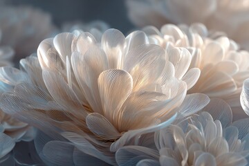 Translucent abstract petals floating, wellness, delicate emotional softness