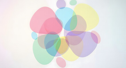 Abstract colorful shapes overlapping and blending softly.