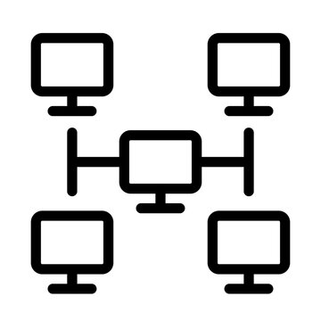 Icon Name Line Icon of Content Delivery Network (CDN) Icon Set
