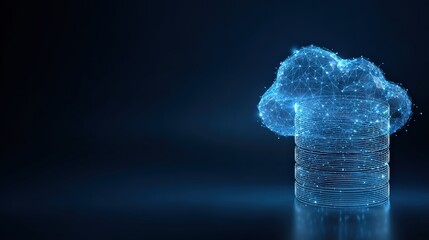 Digital cloud storage concept presented through a luminous, ethereal structure, a blend of data and atmospheric elements. ..Created with Generative AI, not depicting real subjects.