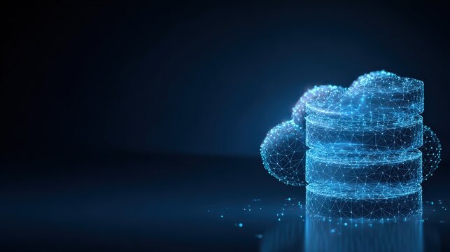 A digital rendering of cloud data storage, embodying the concept of cloud computing and data security. ..Created with Generative AI, not depicting real subjects.