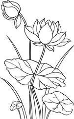 Sketch  of a  flower design illlustration 