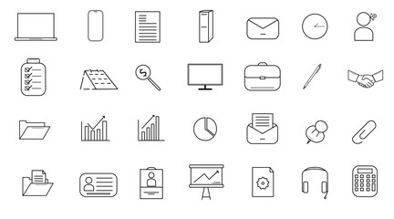 Office and Business Icon Set Collectible
